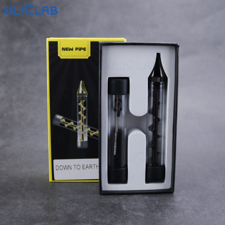 New Pipe Glass Twisty Blunt Pipe Kit 2 Series Box - Siliclab
